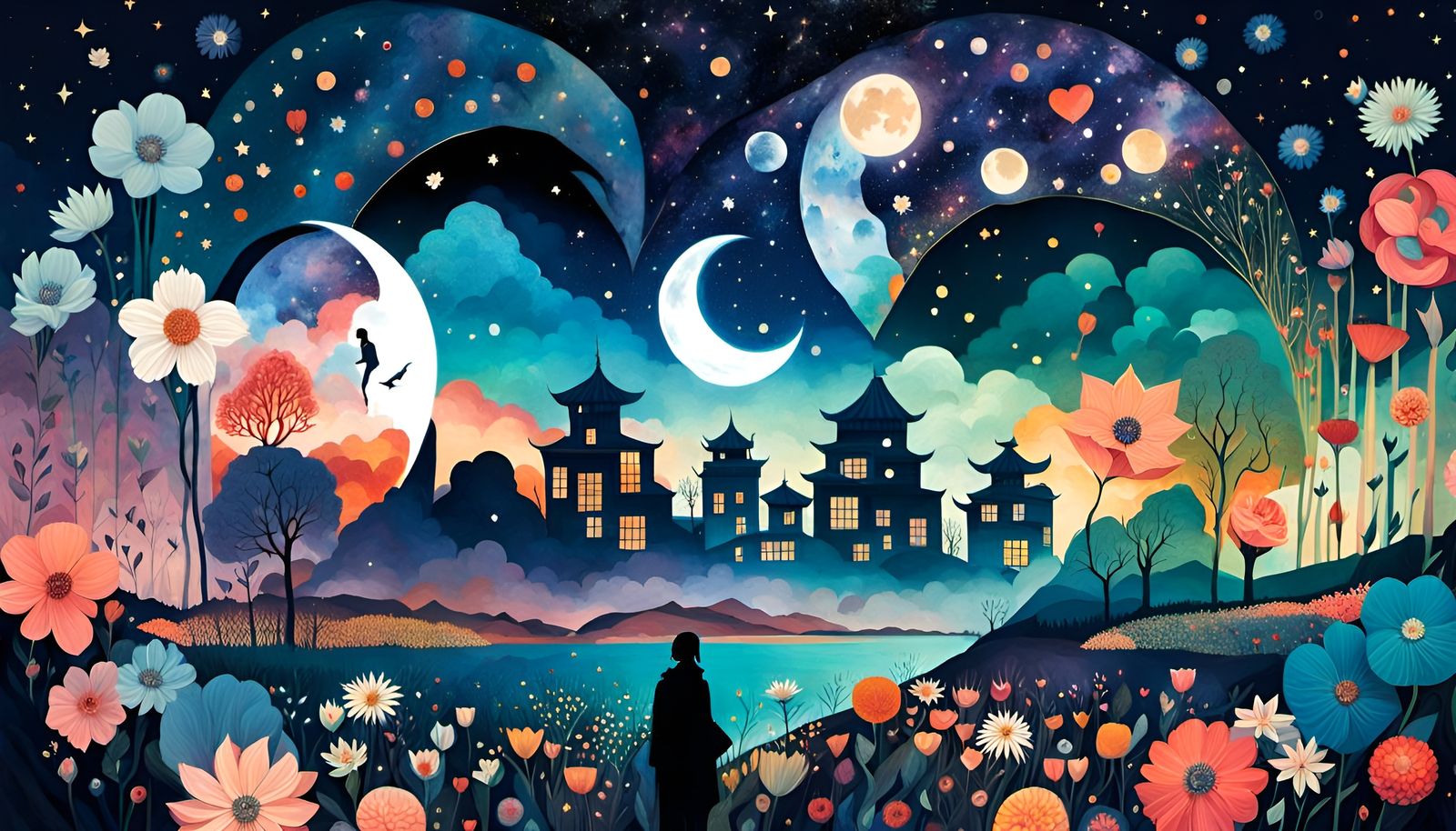 Heart Yin Yang Dream Fields in Anime Style