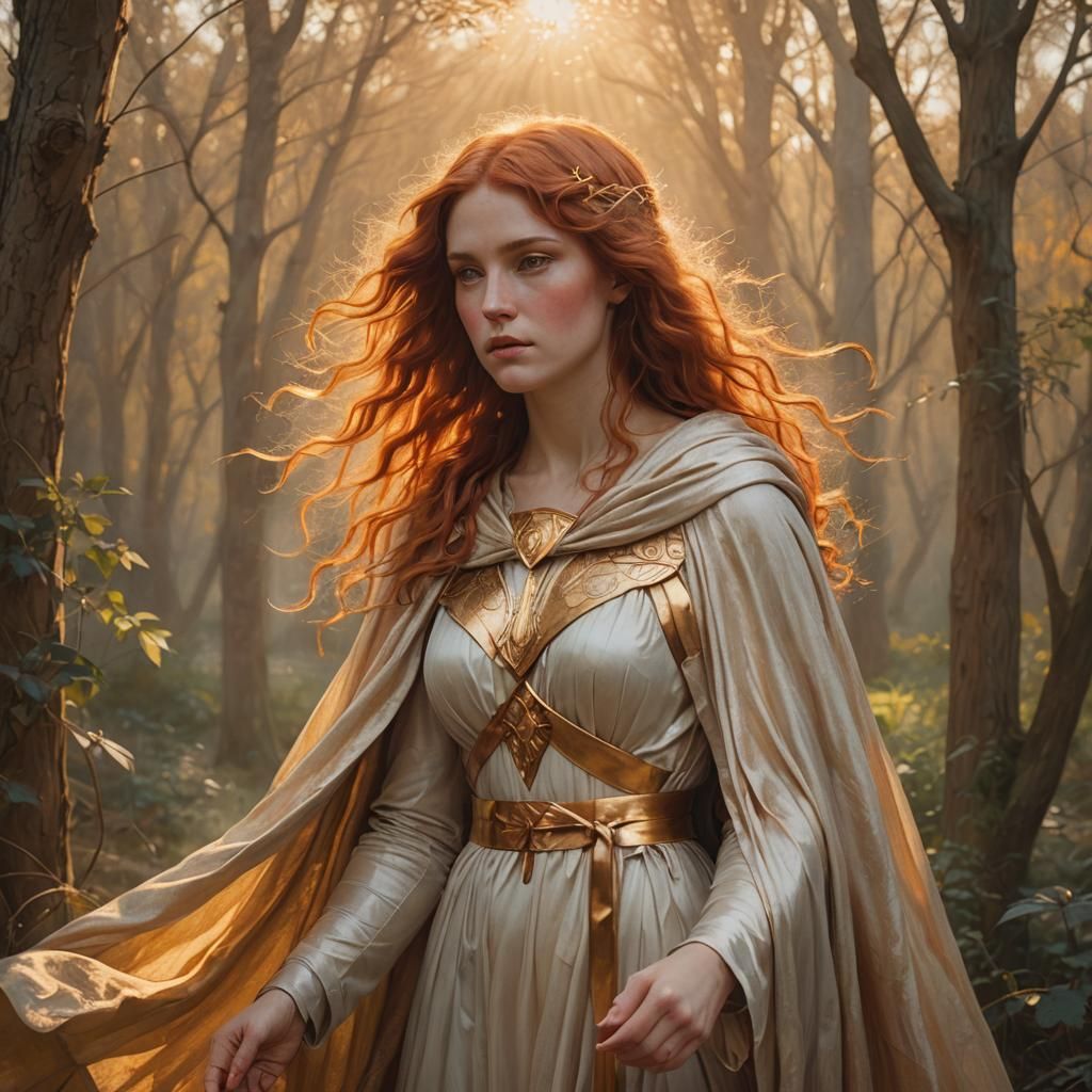 Goddess in Sunbeams: A Pre-Raphaelite Portrait