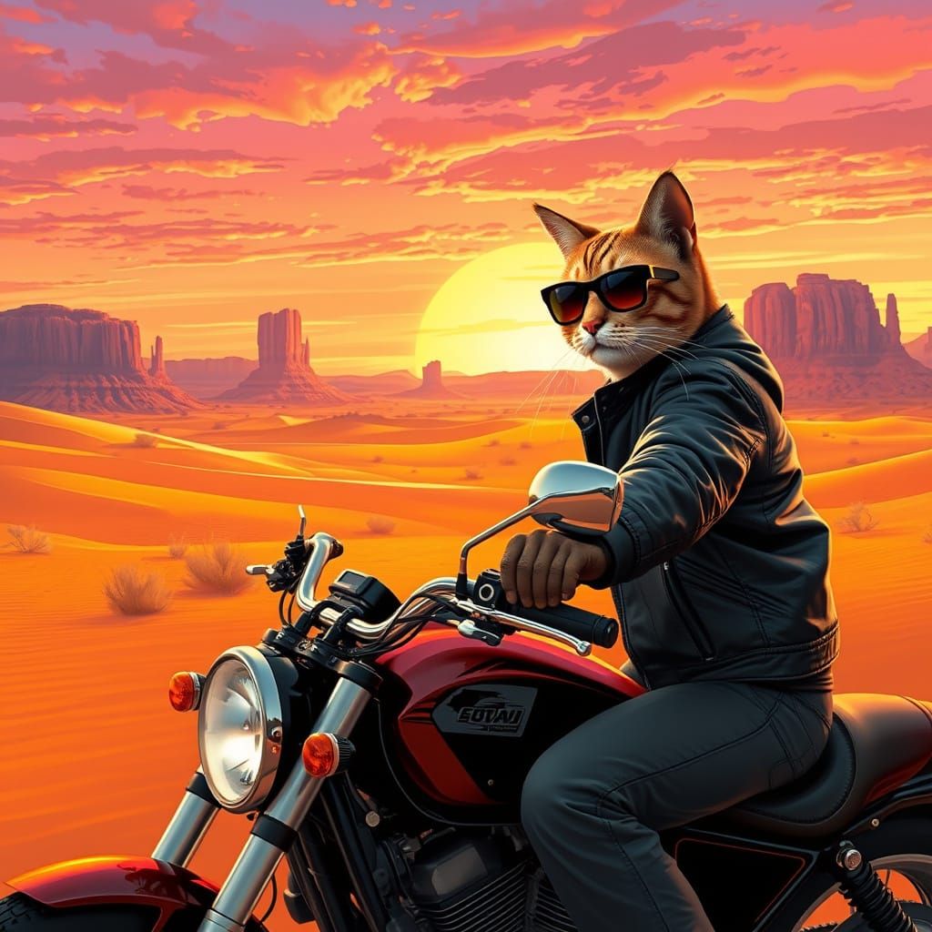 Cool Cat Cruises Futuristic Desert Landscape