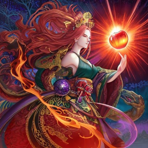 Ethereal Shogun Samurai in Perfect Garden of Eden