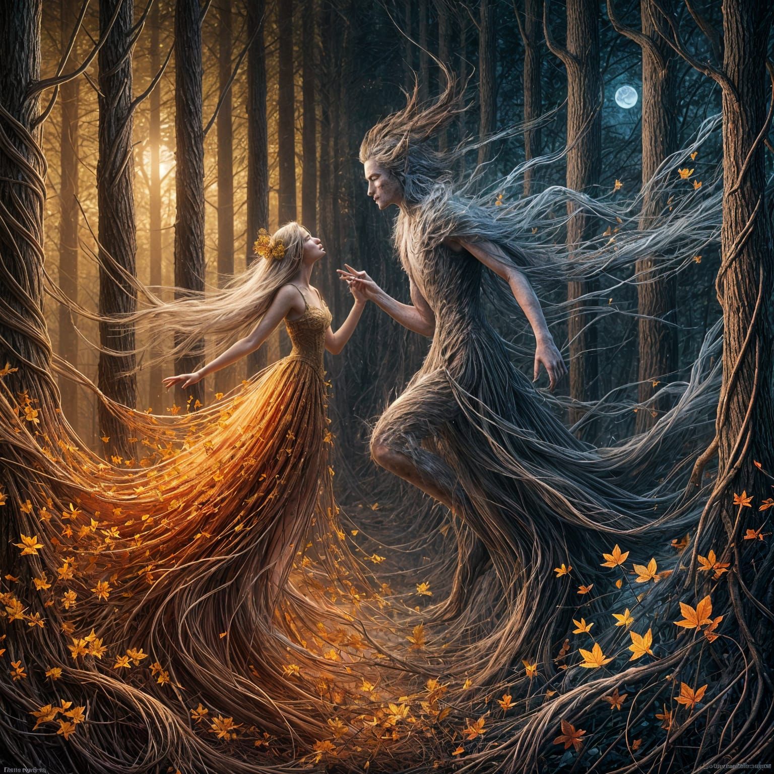 Moonlit Enchantment: A Whimsical Tale of Love and Melancholy