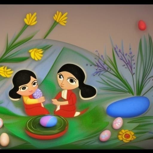 Blissful Kurdish Nightingale in Persian Miniature Animation