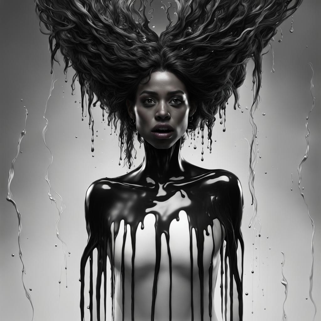 Surreal Goddess Unveiled in Cyberpunk Art