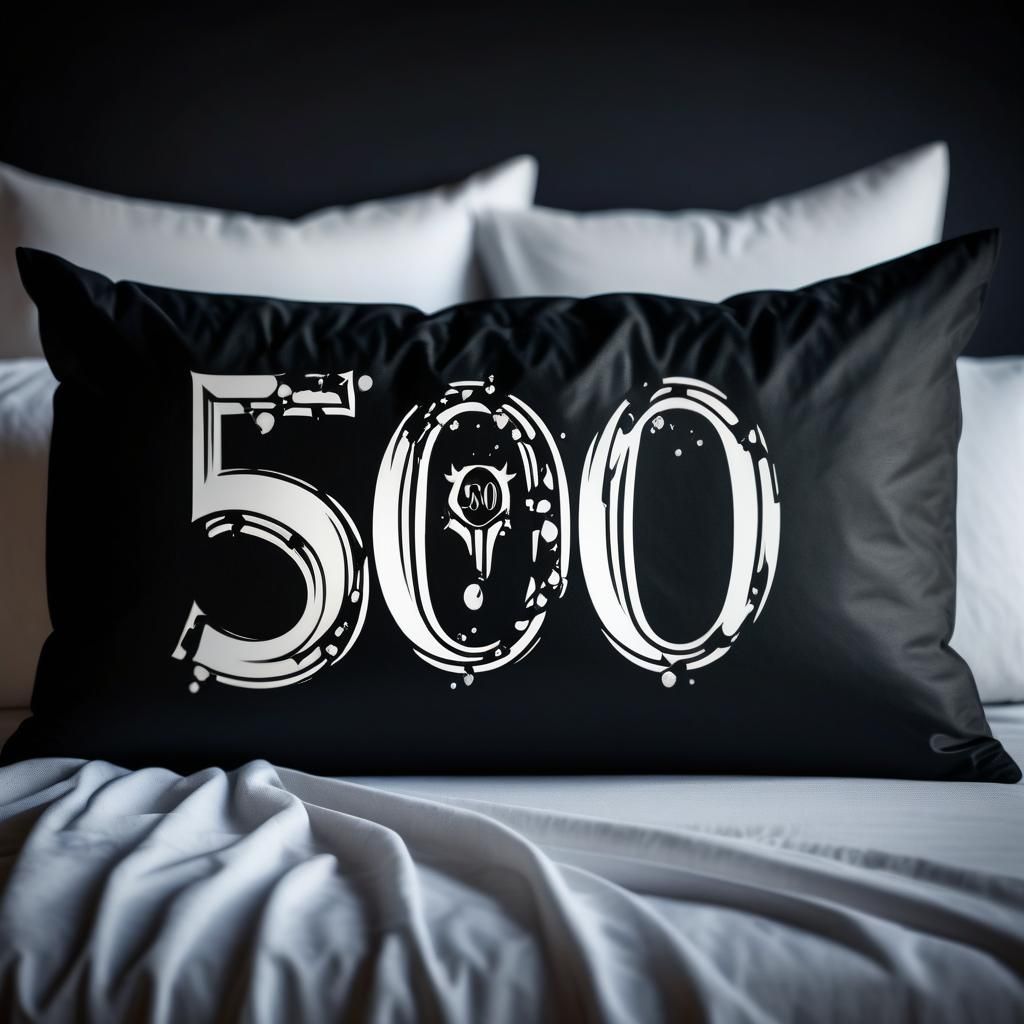 Evil Goth Metal Font on Dark Black Pillow