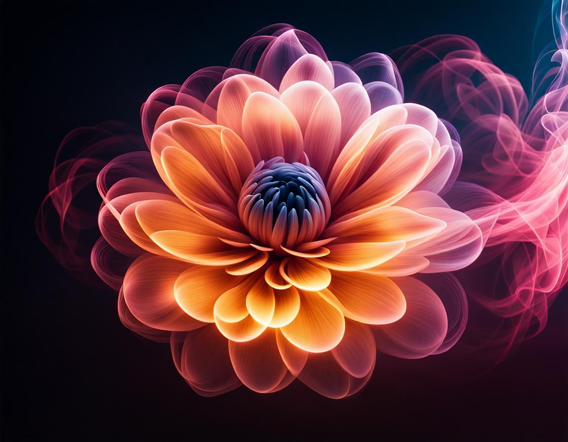 Luminous Flower Smoke Cloud in Electromagnetism