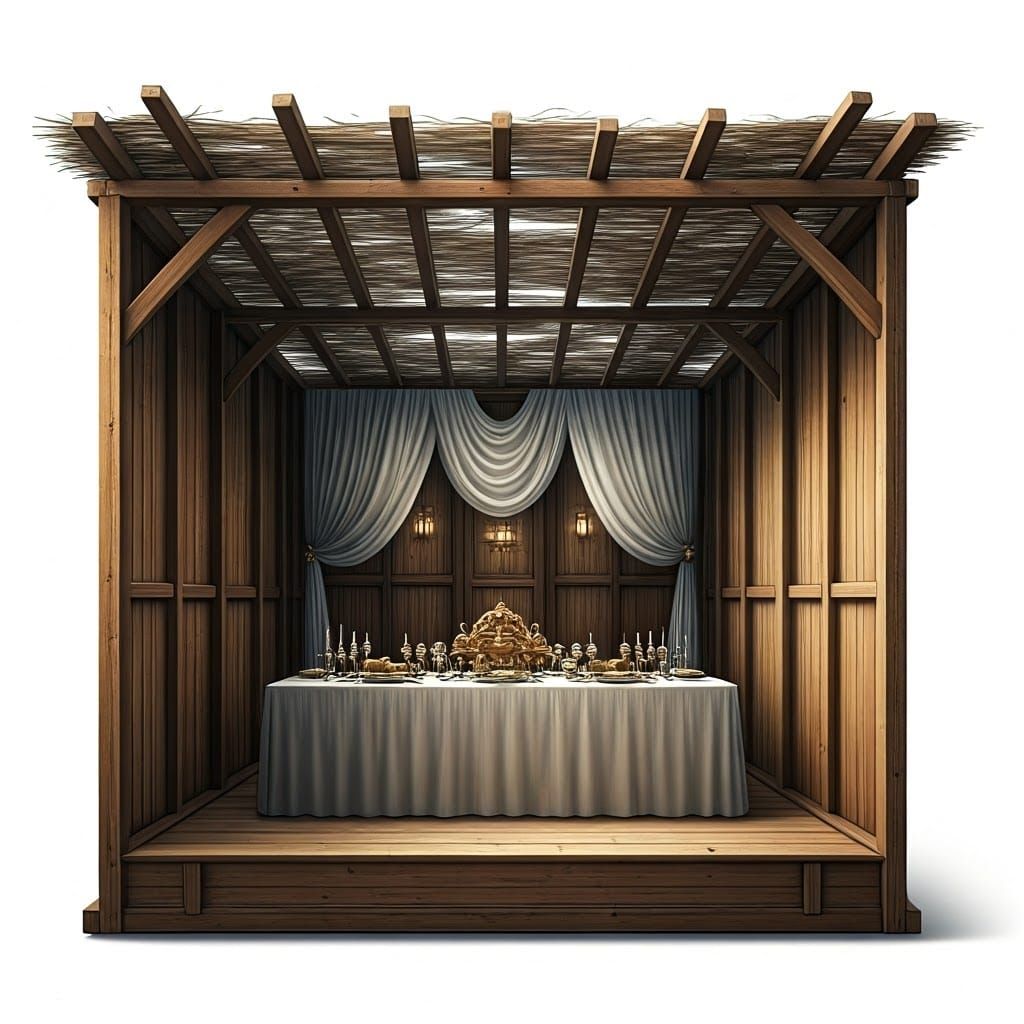 Exquisite Sukkah: A Hyperrealistic Oil Painting
