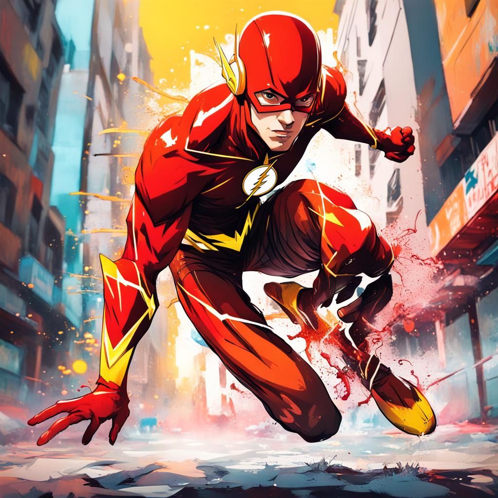 The Flash in Anime Graffiti Style