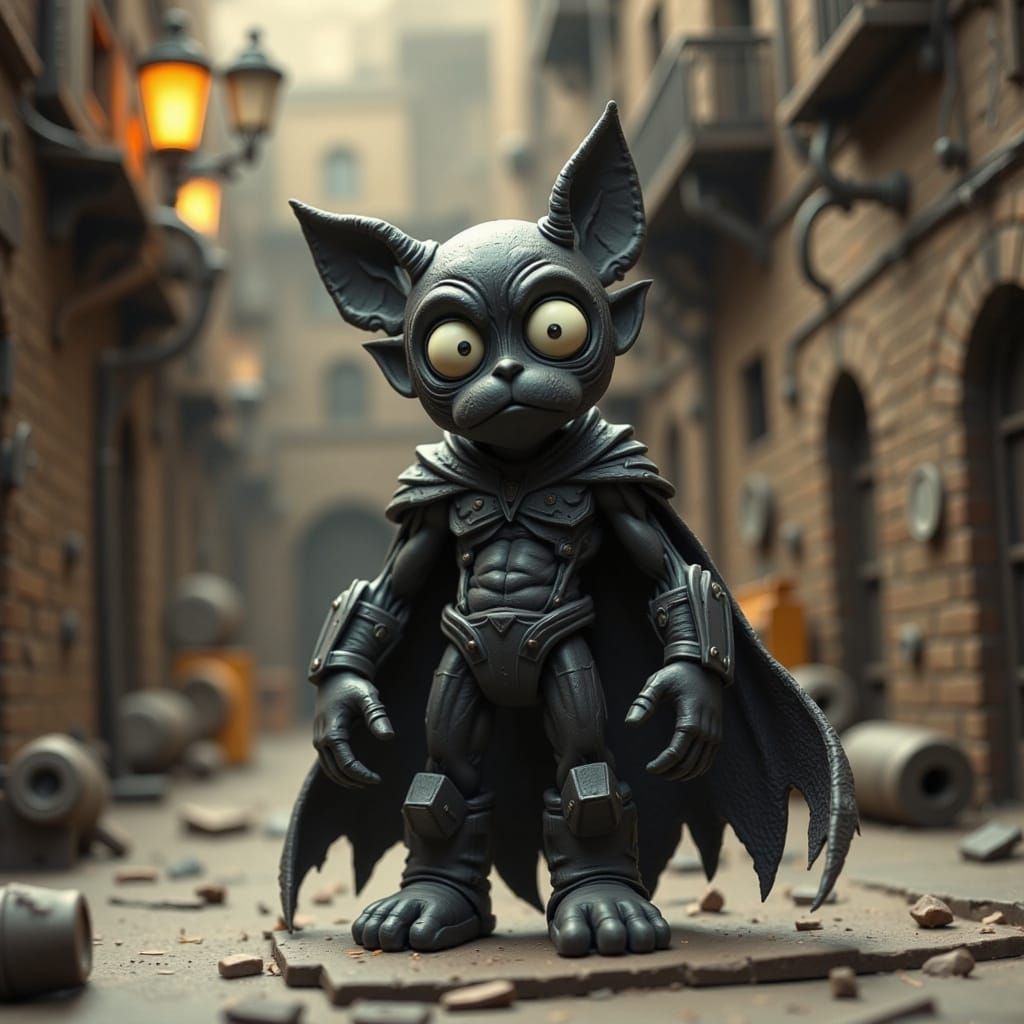 Timid Super Villain in Wallace & Gromit Style