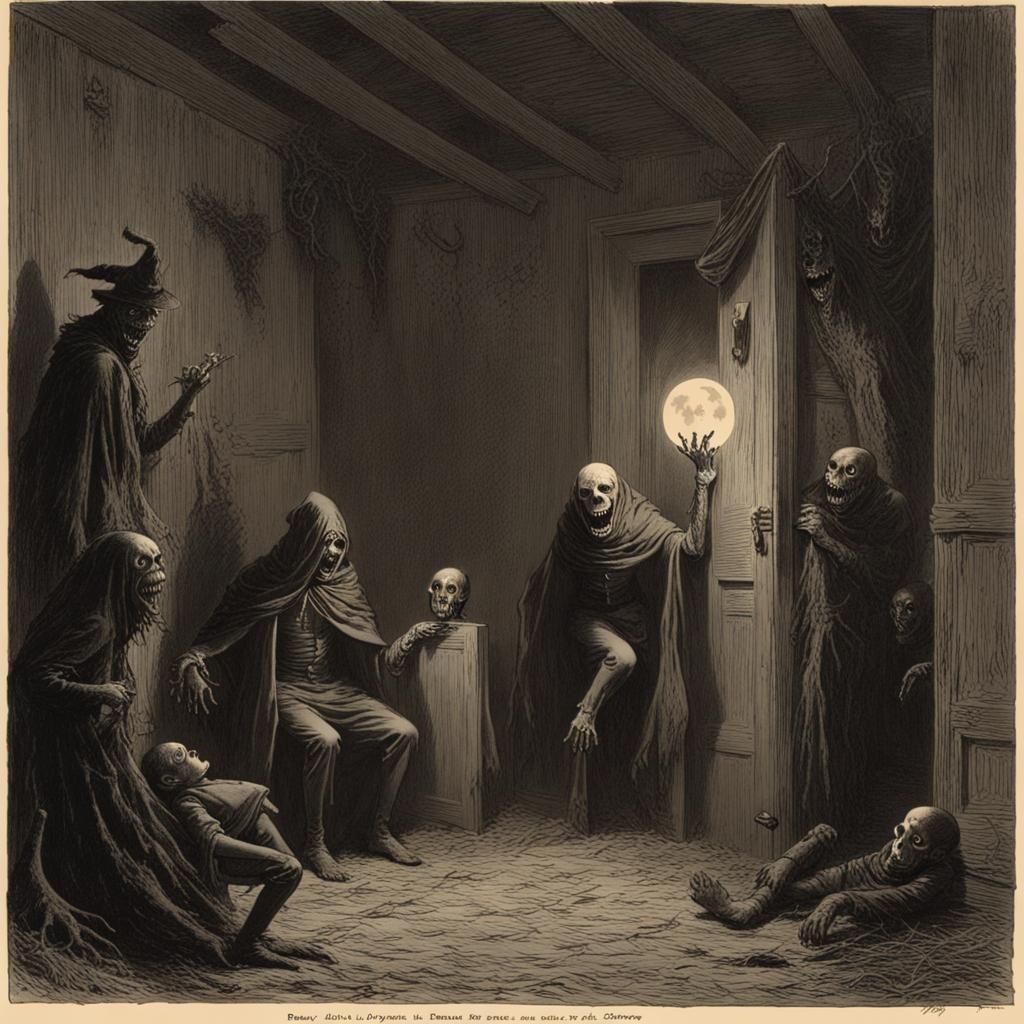 Scary Halloween Scene in Horror Style