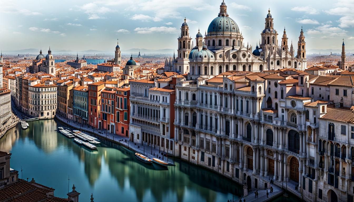 Epic Fantasy Cityscape with Spanish Architecture