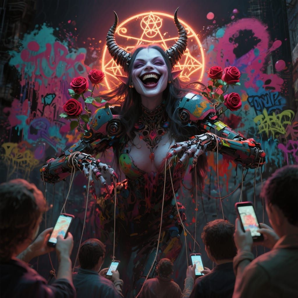 Horrifying Demoness Controls Phone-Addicted Humans with Occu...