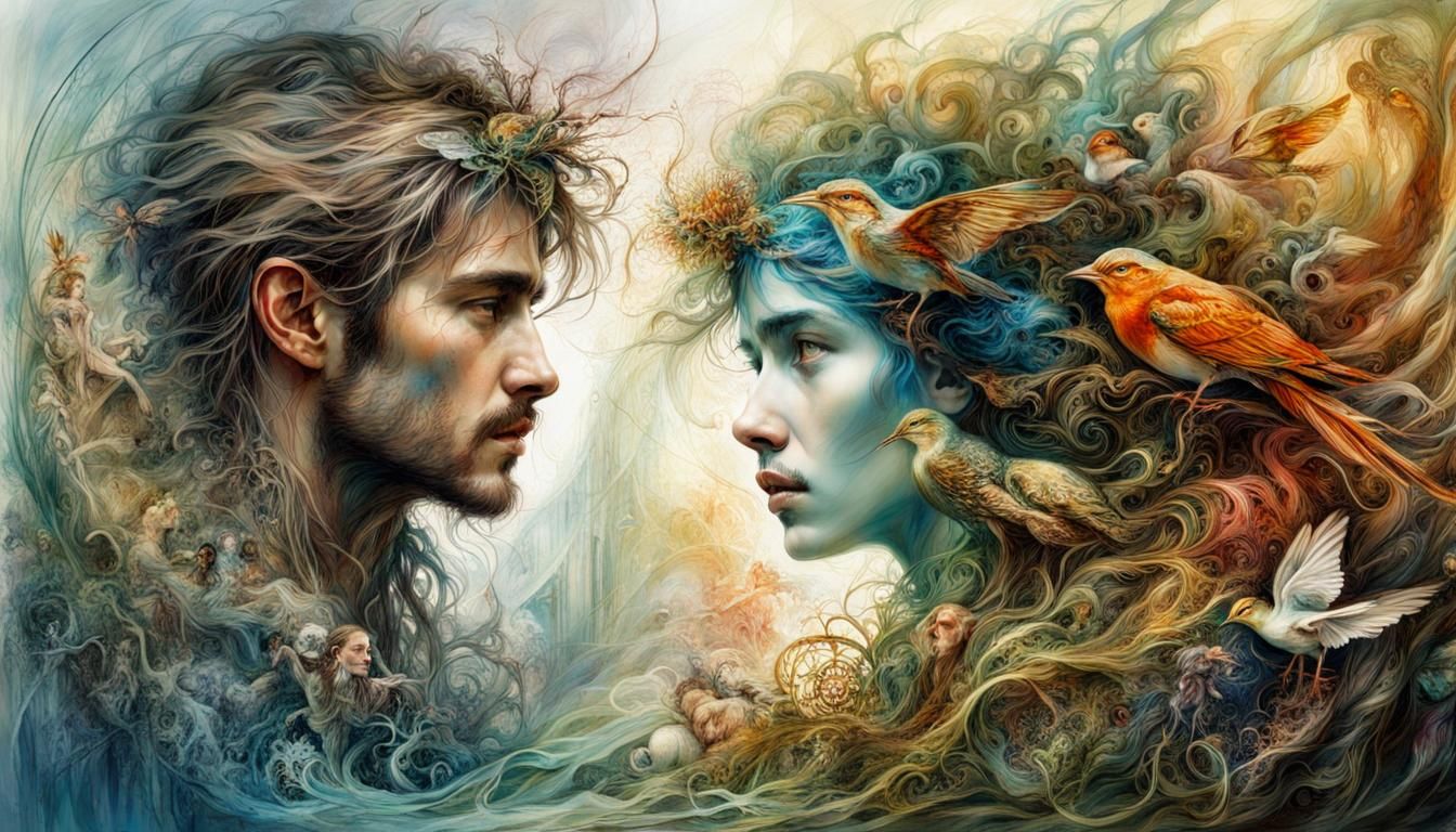 Art Nouveau Cycle of Life Masterpiece