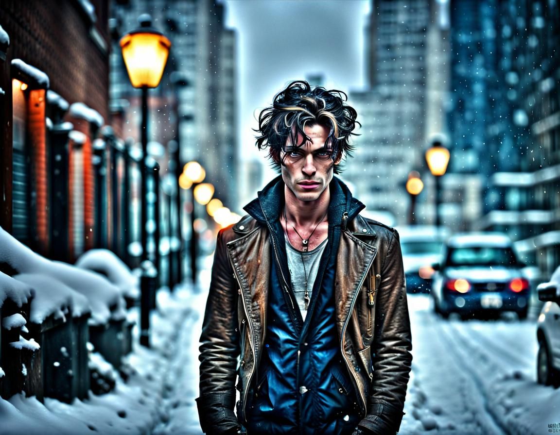 Charming Prince as Social Worker in Snowy Scene