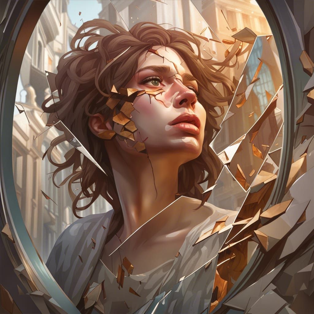 Shattered Identity: Dissociative Disorder Concept Art