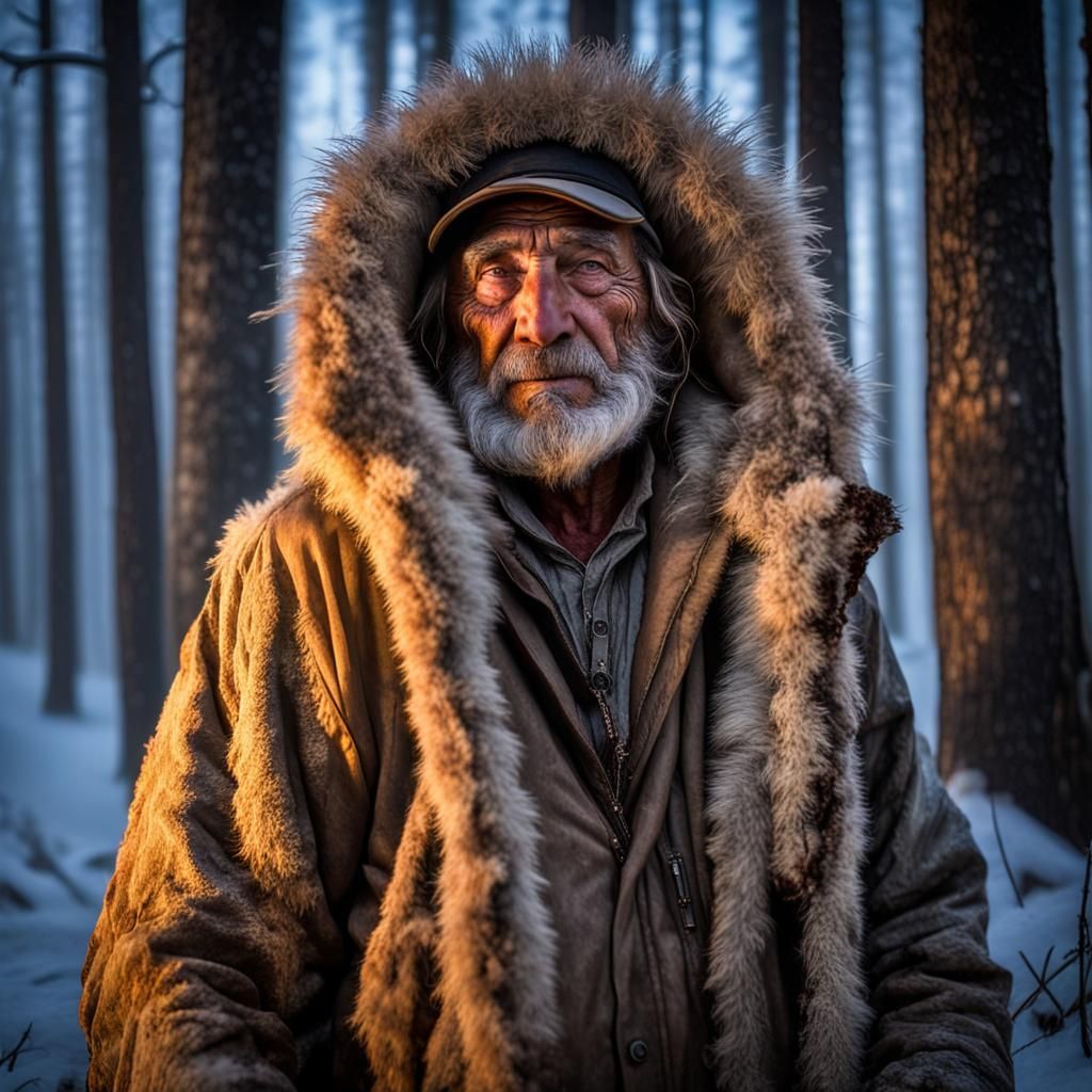 Mystical Plains Trapper in Hyper-Realistic Style