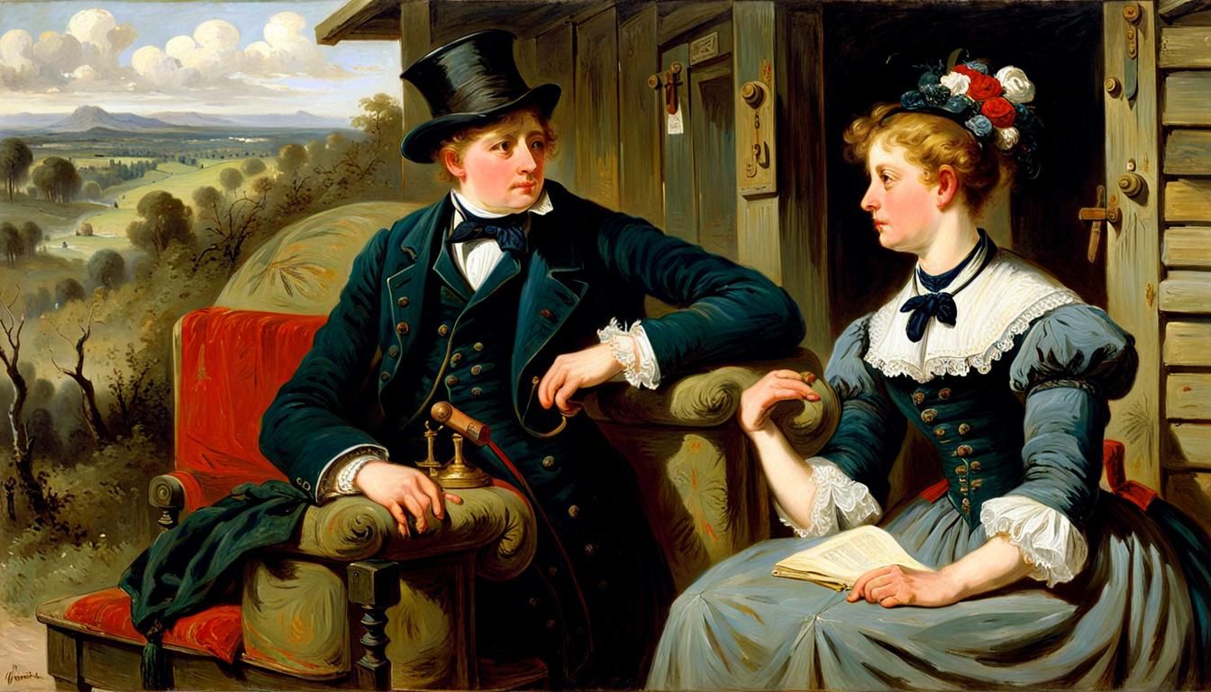 19th Century Gentleman Portrait in Oil Painting Style