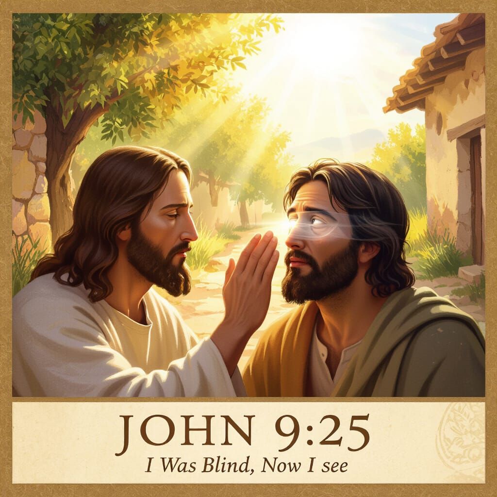 Jesus Heals Blind Man in Renaissance Style