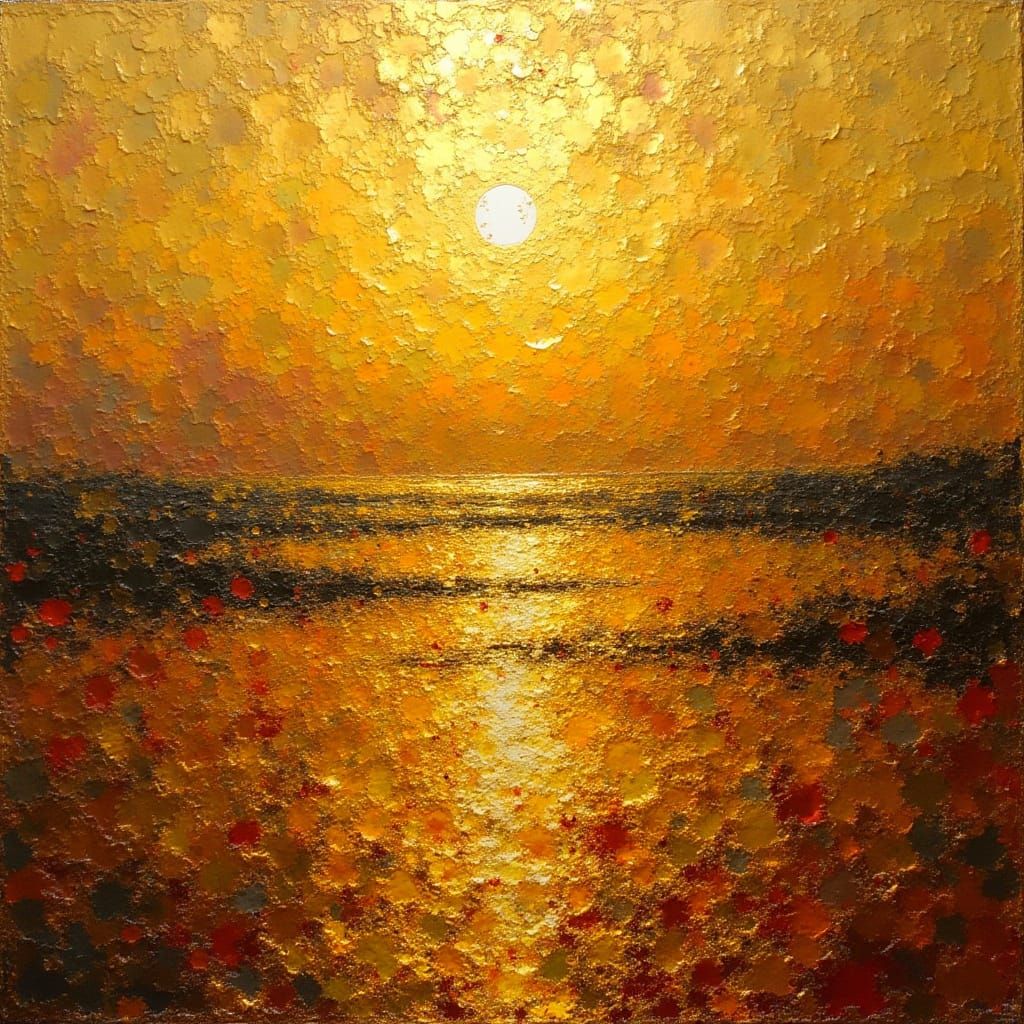 Golden Masterpiece in Vibrant, Sun-Kissed Style