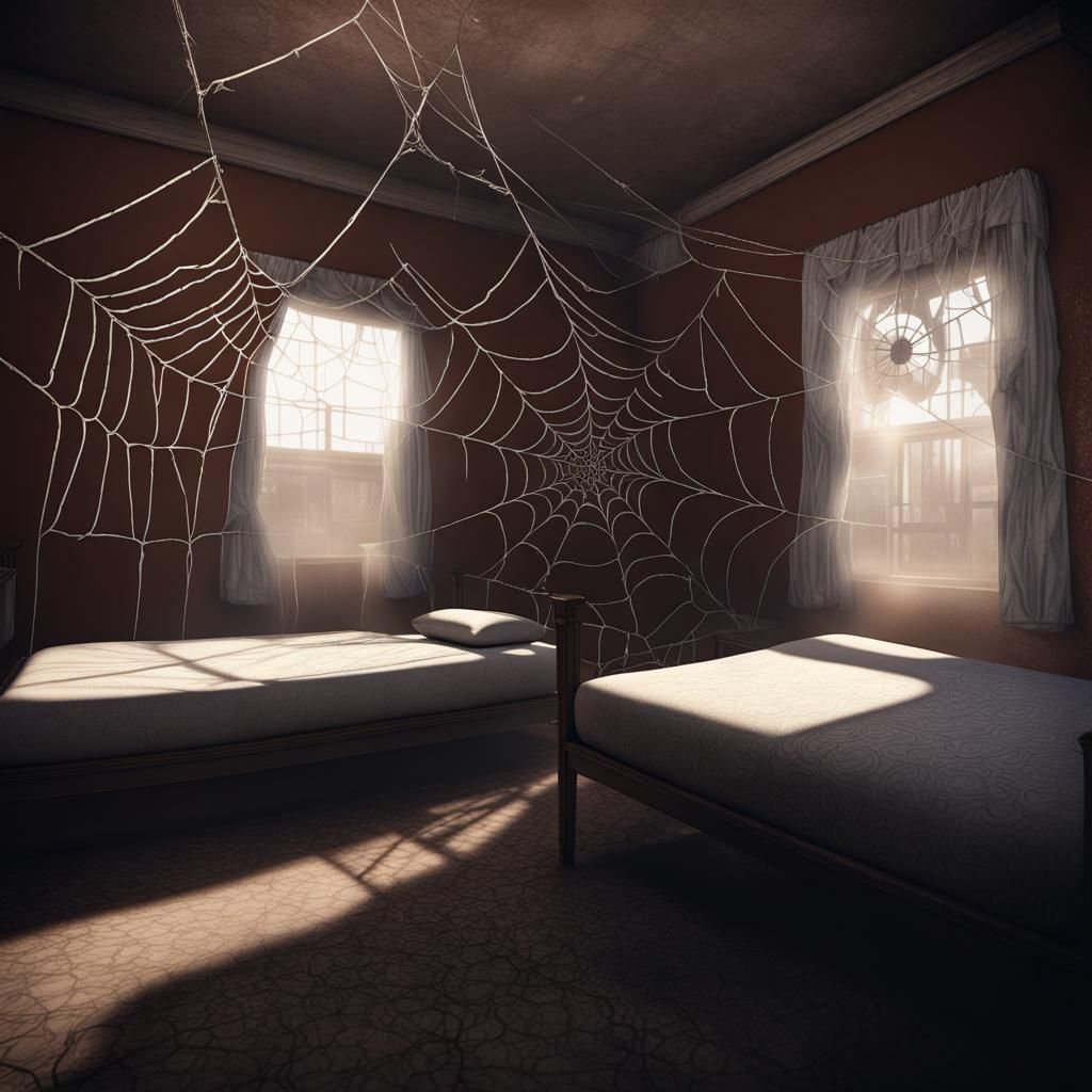 Creepy Motel Spiderwebs with 3D Shading