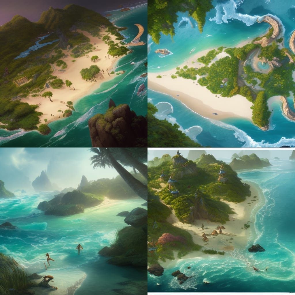 Detailed Map of Neverland in Digital Art Style