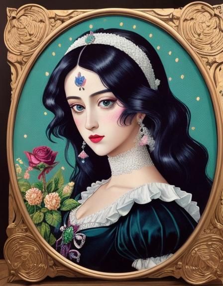 Pointillist Pop Culture Portrait in Renaissance Style