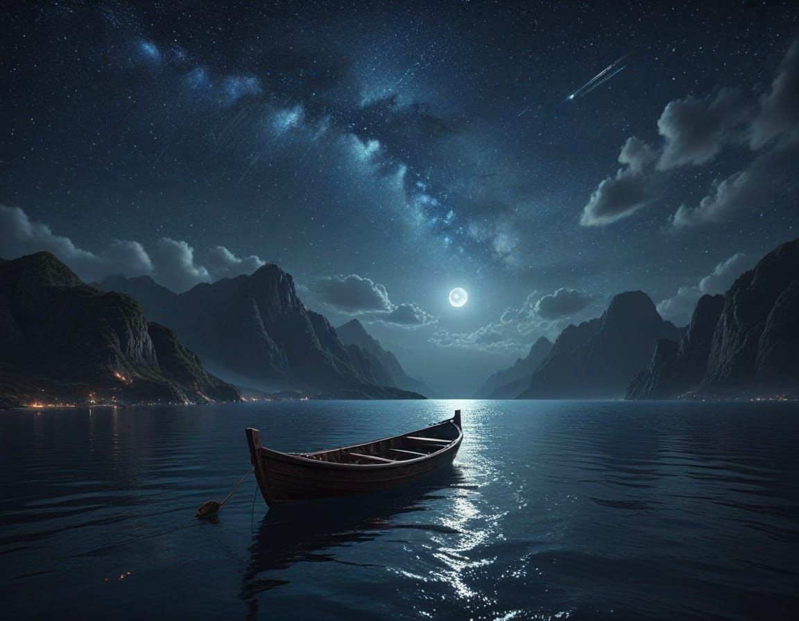 Epic Starry Sea Scene in Cinematic Digital Painting