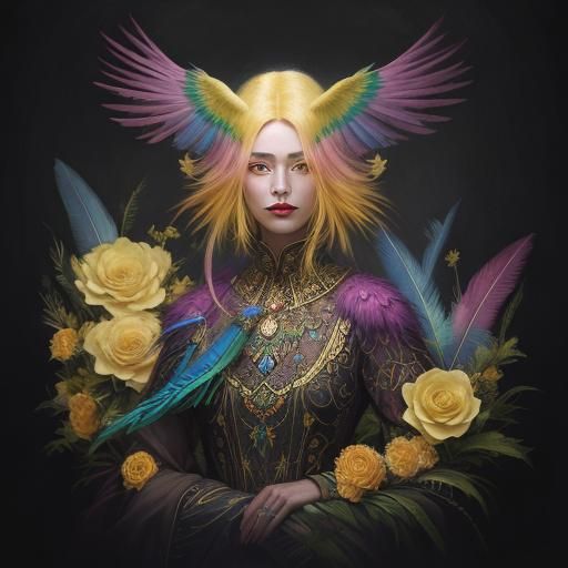 Ethereal Fantasy Portrait of Colorful Woman