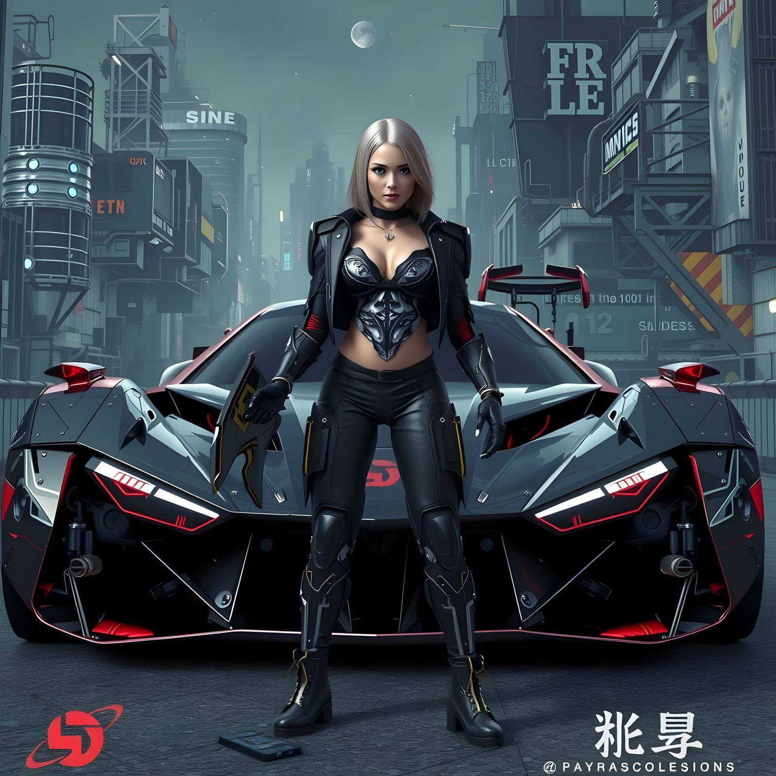 Cyberpunk Sci-Fi Cyborg Bounty Hunter