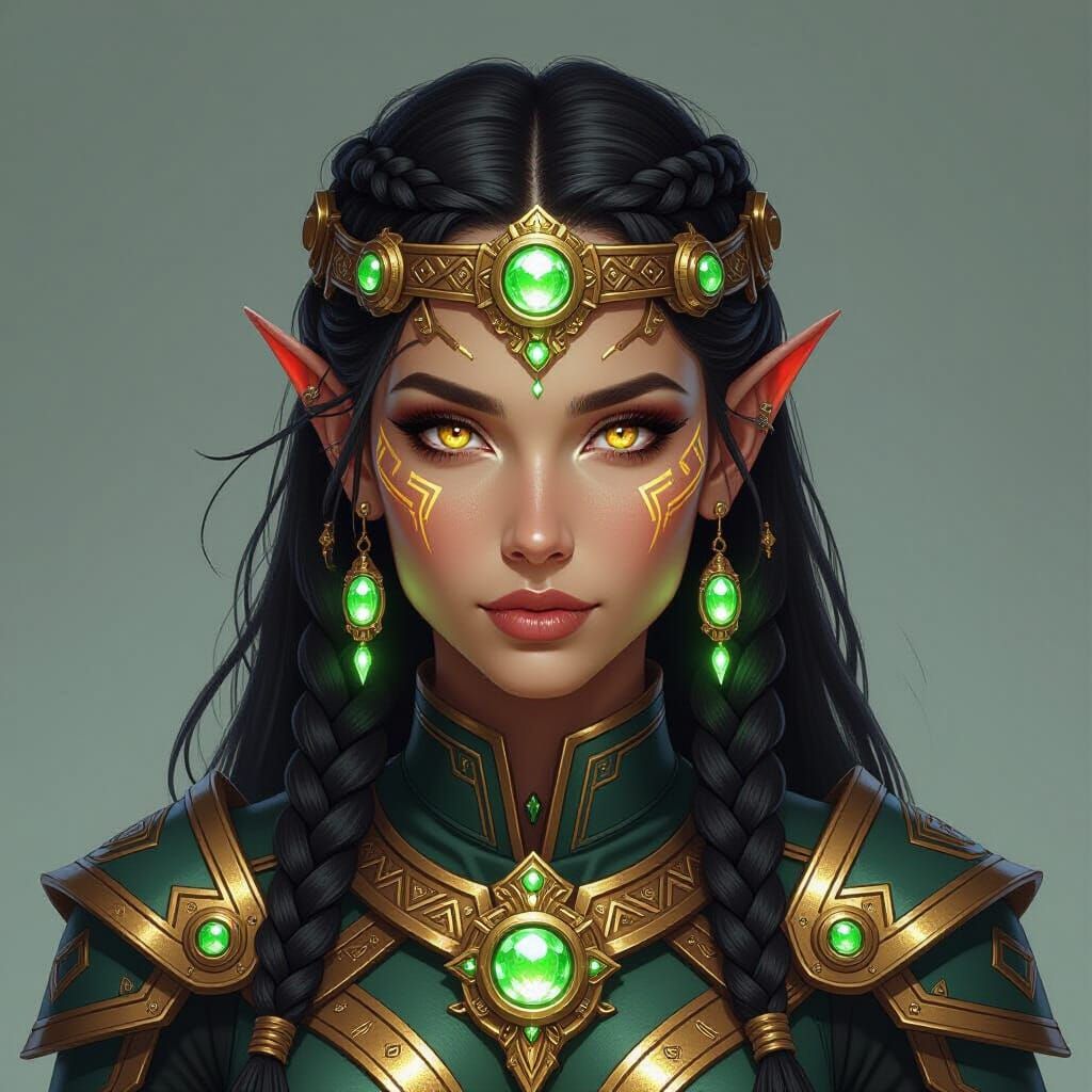 Dwemer Elf Woman: Fantasy Concept Art Portrait