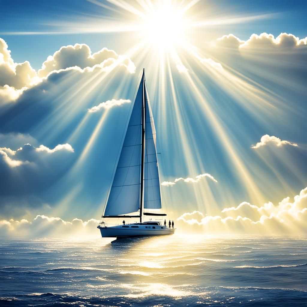 Sailboat in Divine Sunshine
