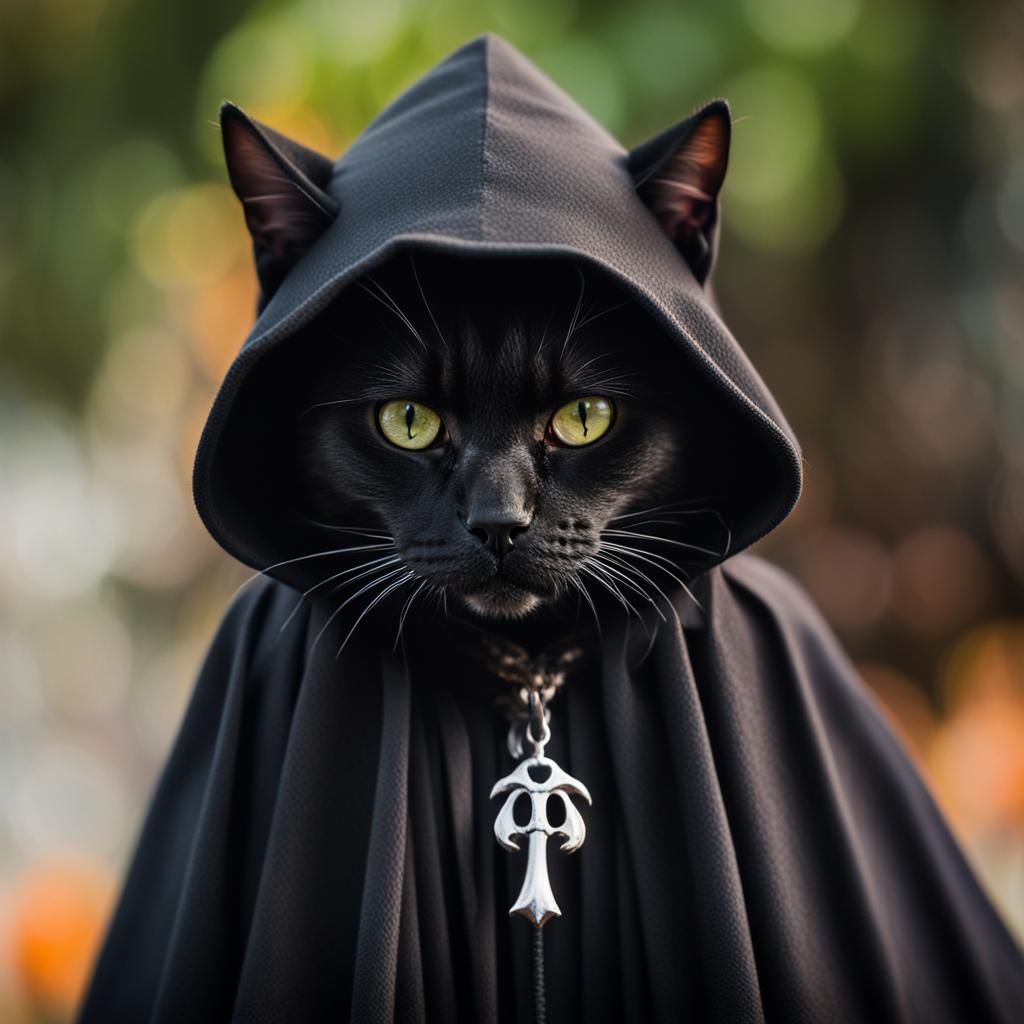 Cat as Grim Reaper: Professional Photography