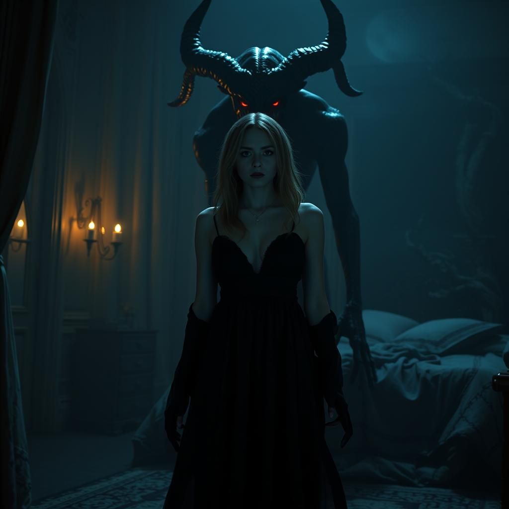 Terrifying Demon Confrontation in Dark Fantasy Horror