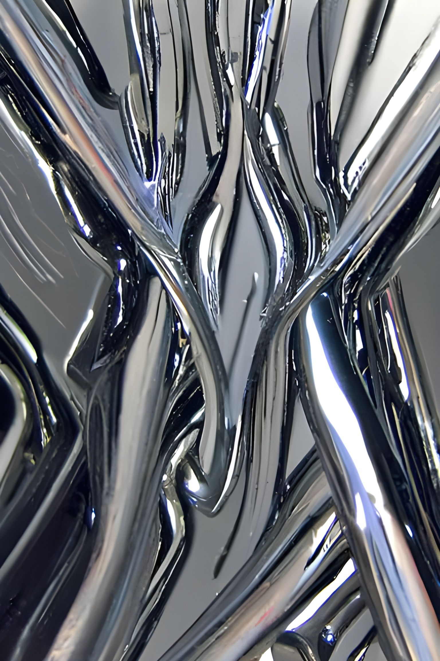 Black Gemstone with Luminous Metallic Filaments