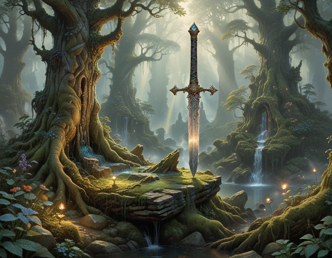 Ethereal Sword in Whispers of Ancient Wisdom
