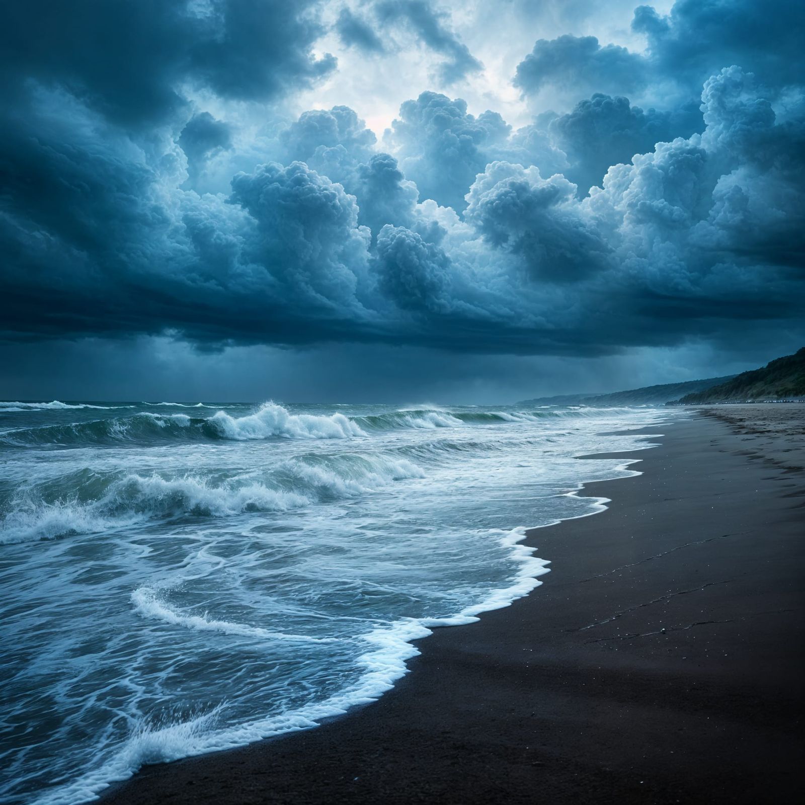Hyperrealistic Storm Rolling In From the Sea