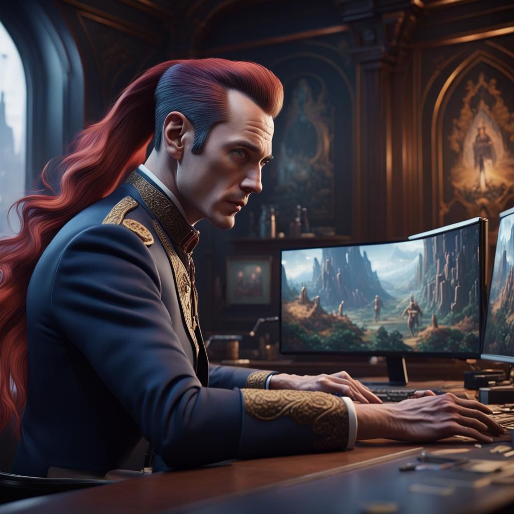 Man with Widow's Peak Plays Video Games