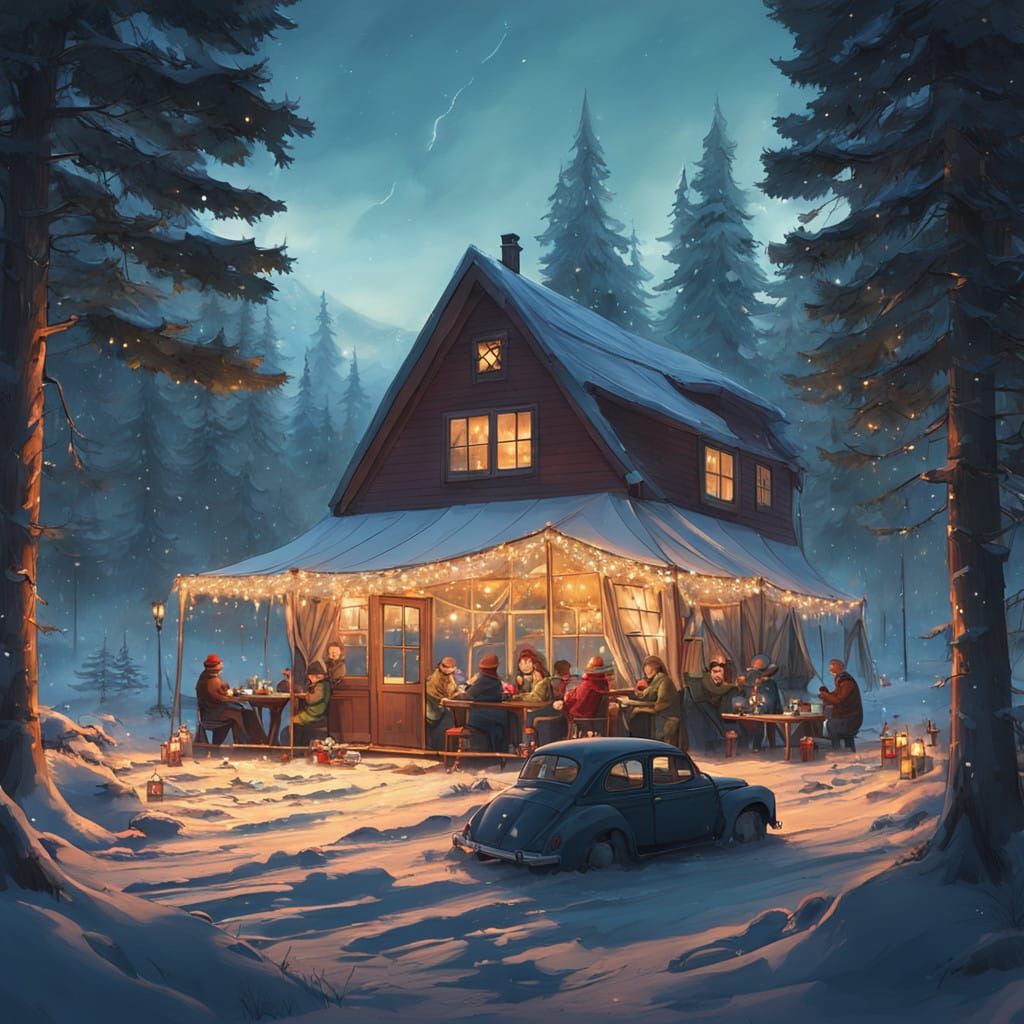 Joyful Family Surrounded by Christmas Magic