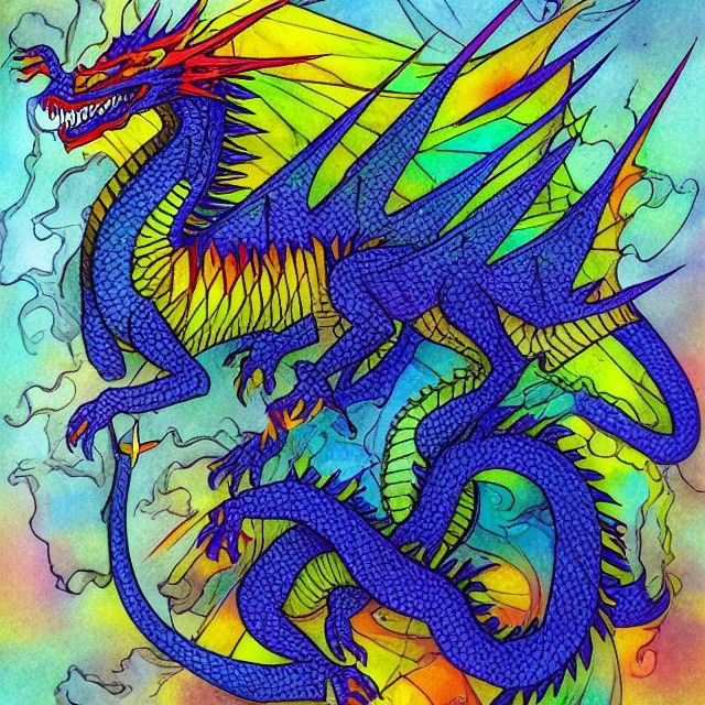 Colorful Prismatic Dragon Image