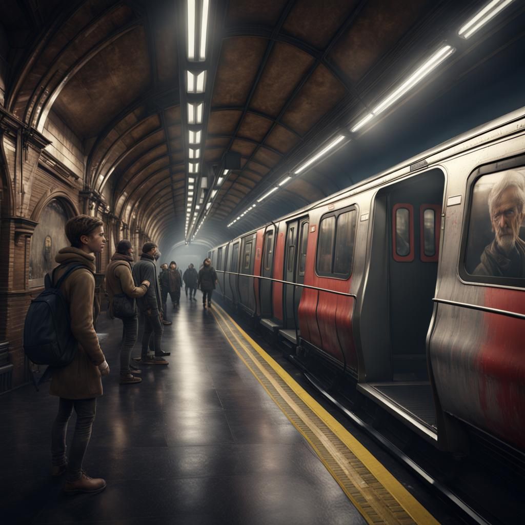 A subway train entering the underground in London there are ...