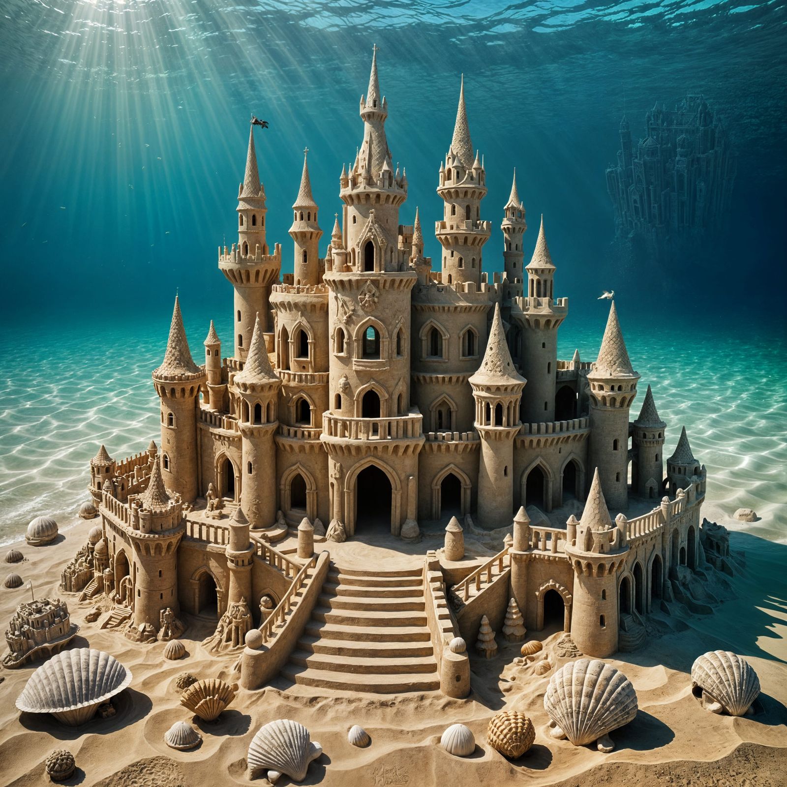 An underwater sandcastle!
