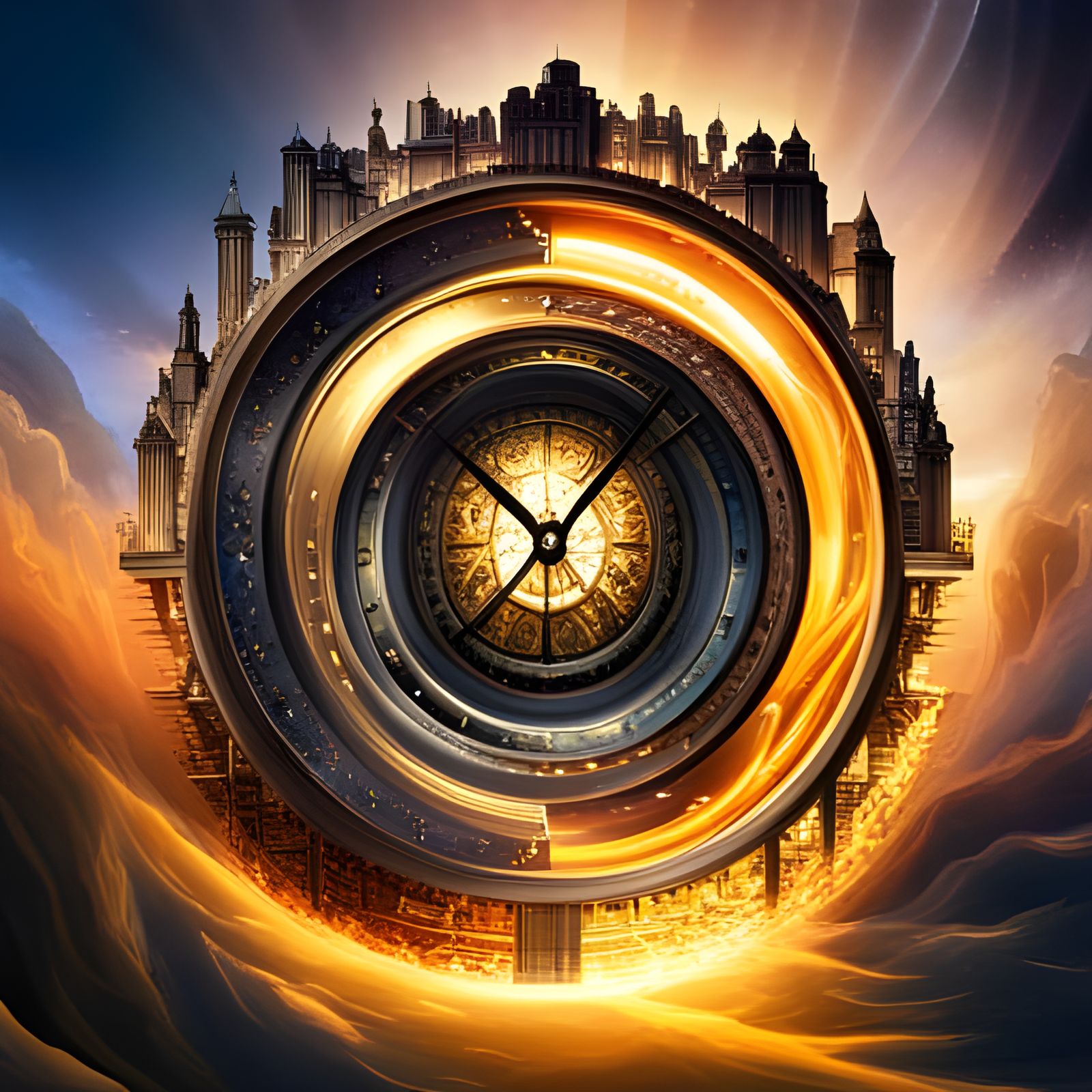 Clock Display in Swirling Crystalcore Fantasy