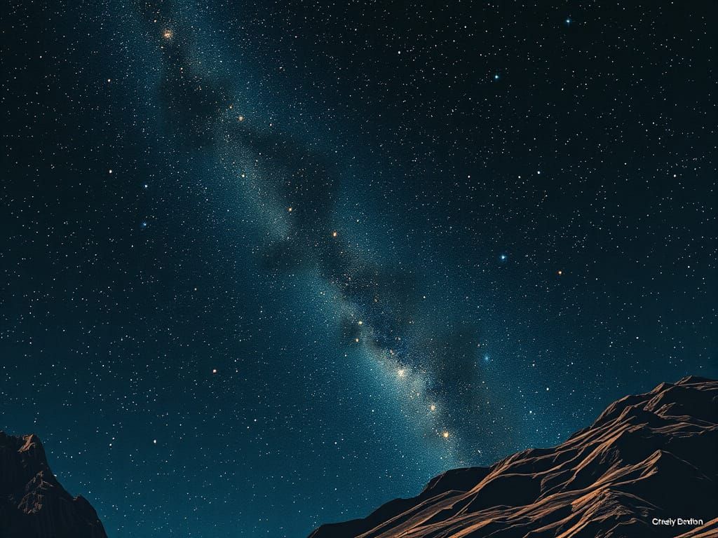 Stars and Constellations in Bonestell Style