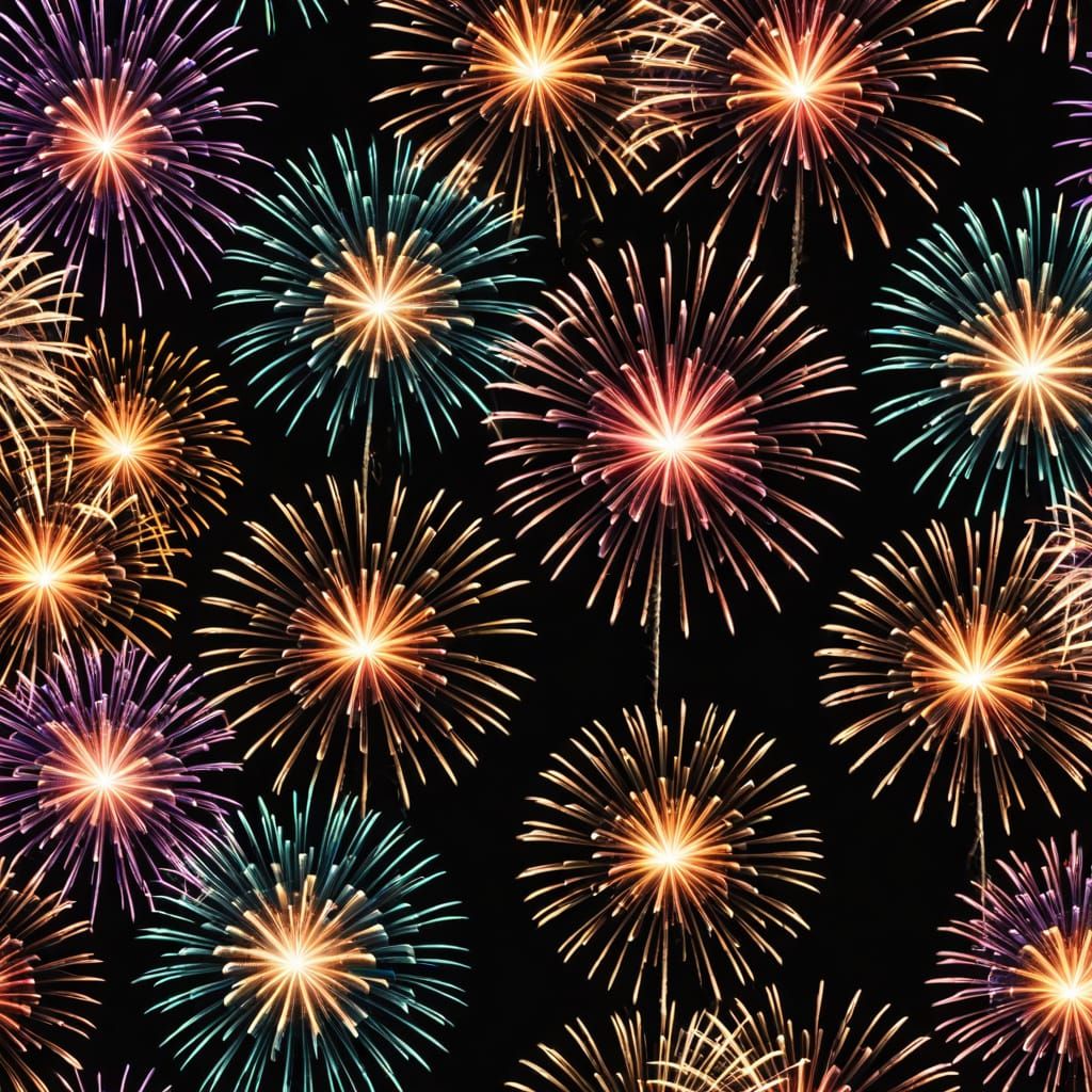 Japanese Hanabi Festival: Colorful Fireworks in Digital Art