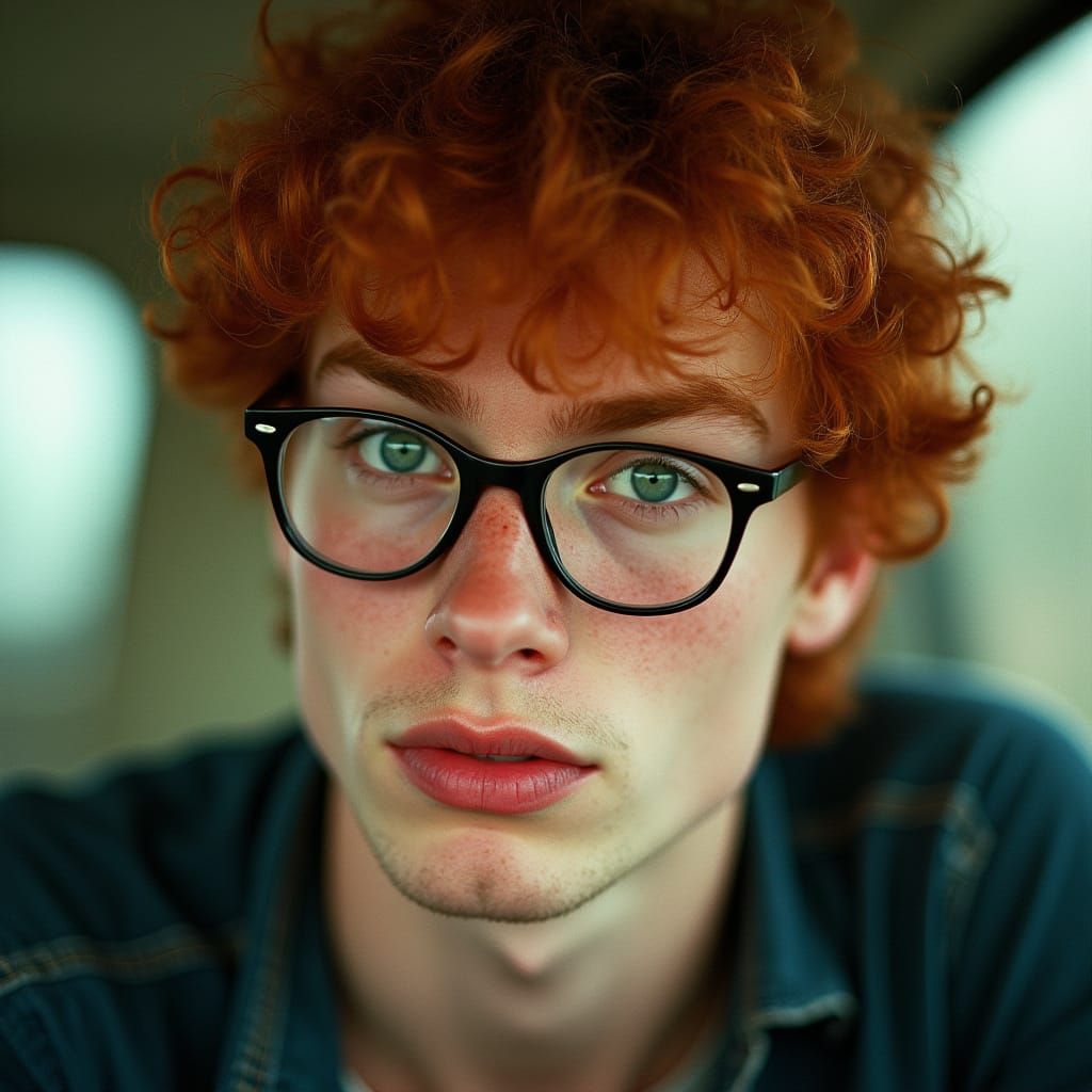 Retro Film Portrait of a Ginger Nerd