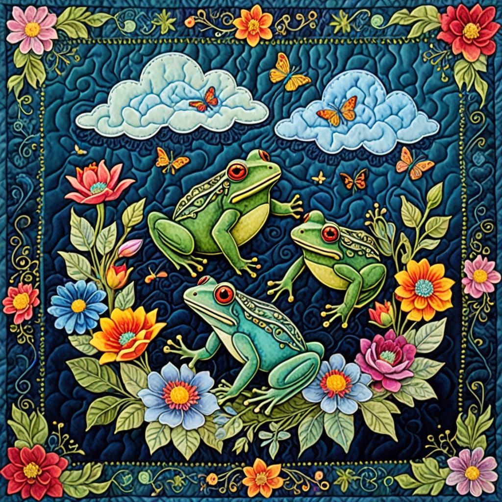 Quilted frogs