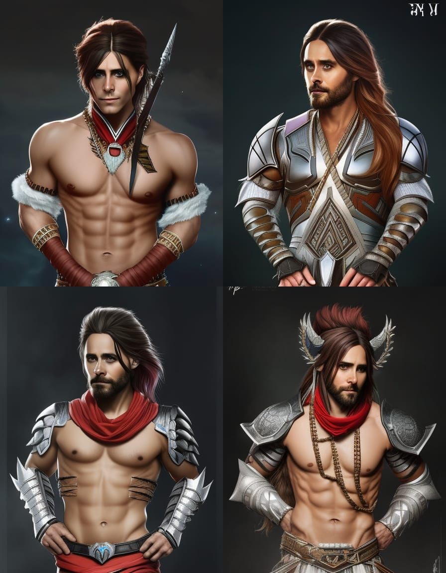 Rugged Warrior Portrait in Digital Painting Style