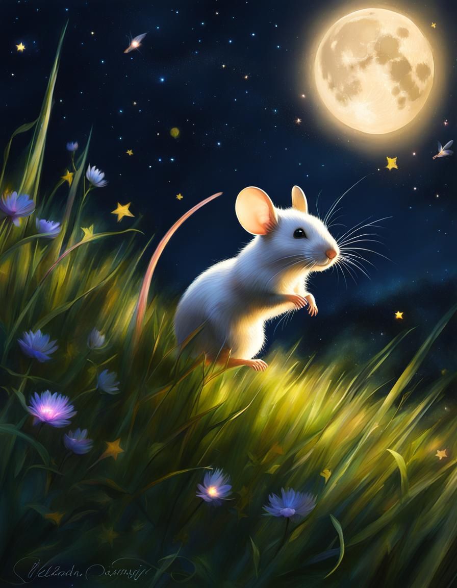 Mice Launch into Cosmic Night Sky