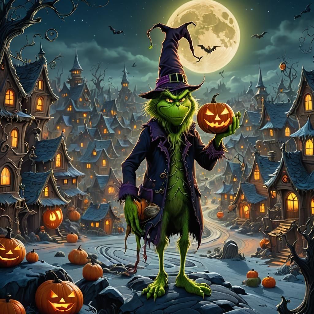 The Grinch's Halloween Heist: A Matte Painting