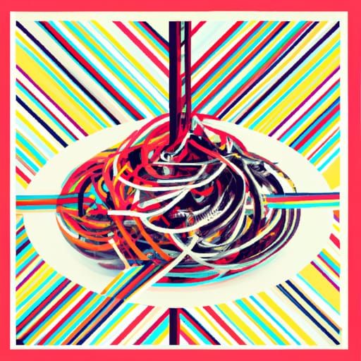Spaghetti in Pop Art Style Screen Print