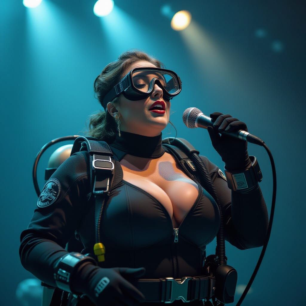 Full-Figured Scuba Diver Sings Opera